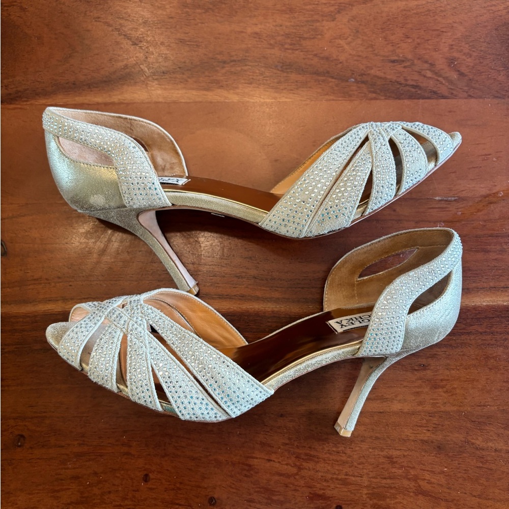 Badgley Mischka Tatiana Gold Heels - Picture 5 of 10